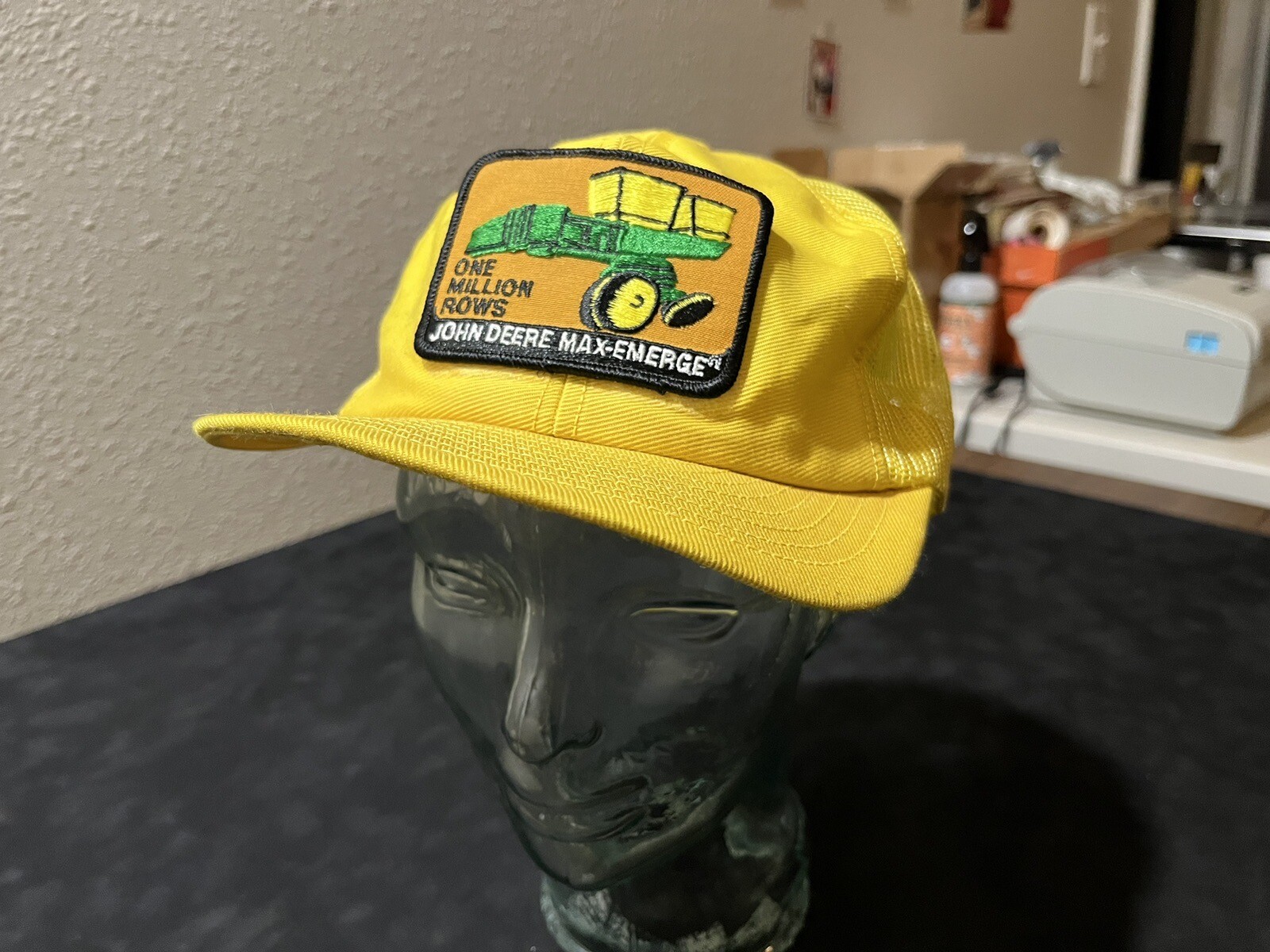 John Deere Tractor Plow Trucker 1970s Hat Vintage Snapback USA Louisville Mfg Co