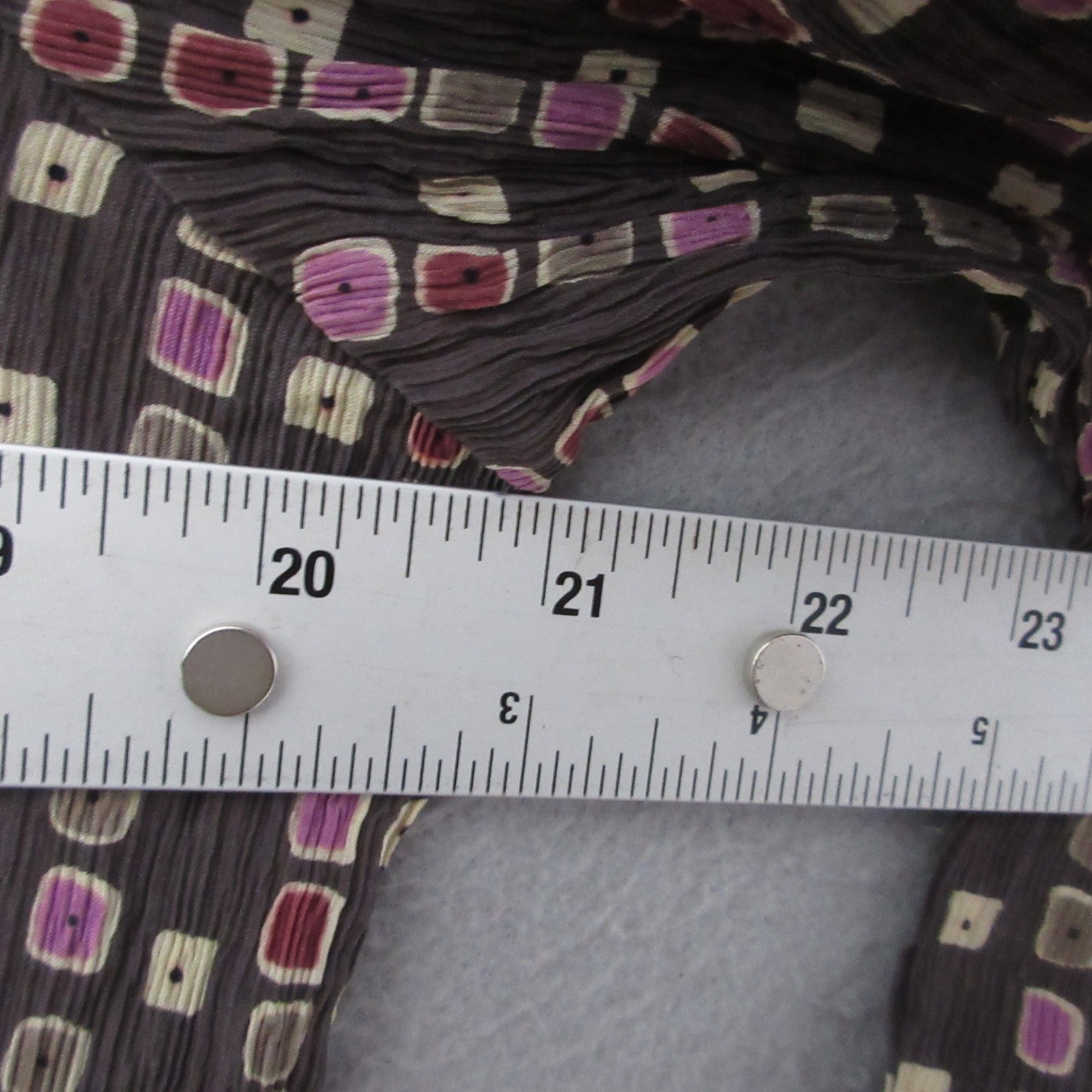 St John Sport Top Large Silk Geometric Button Up Crinkle Designer Quiet Luxury