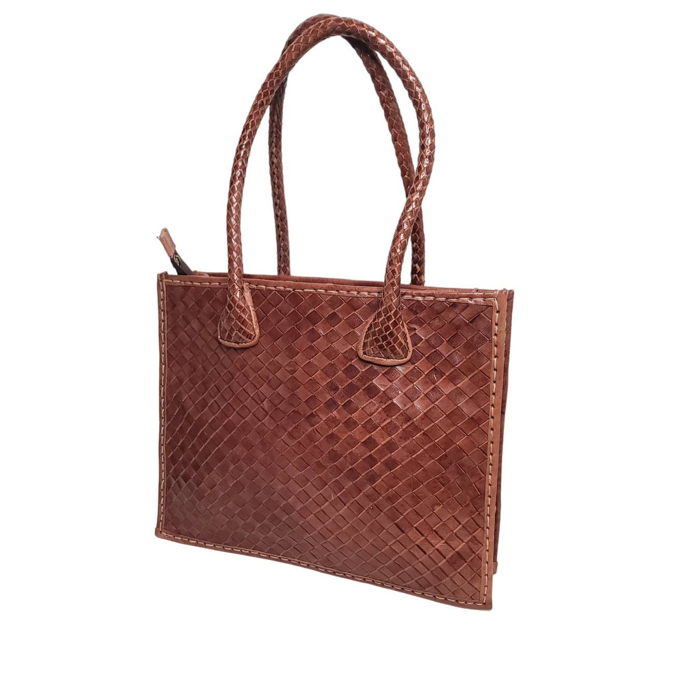 Handmade Moroccan Woven Leather Handbag