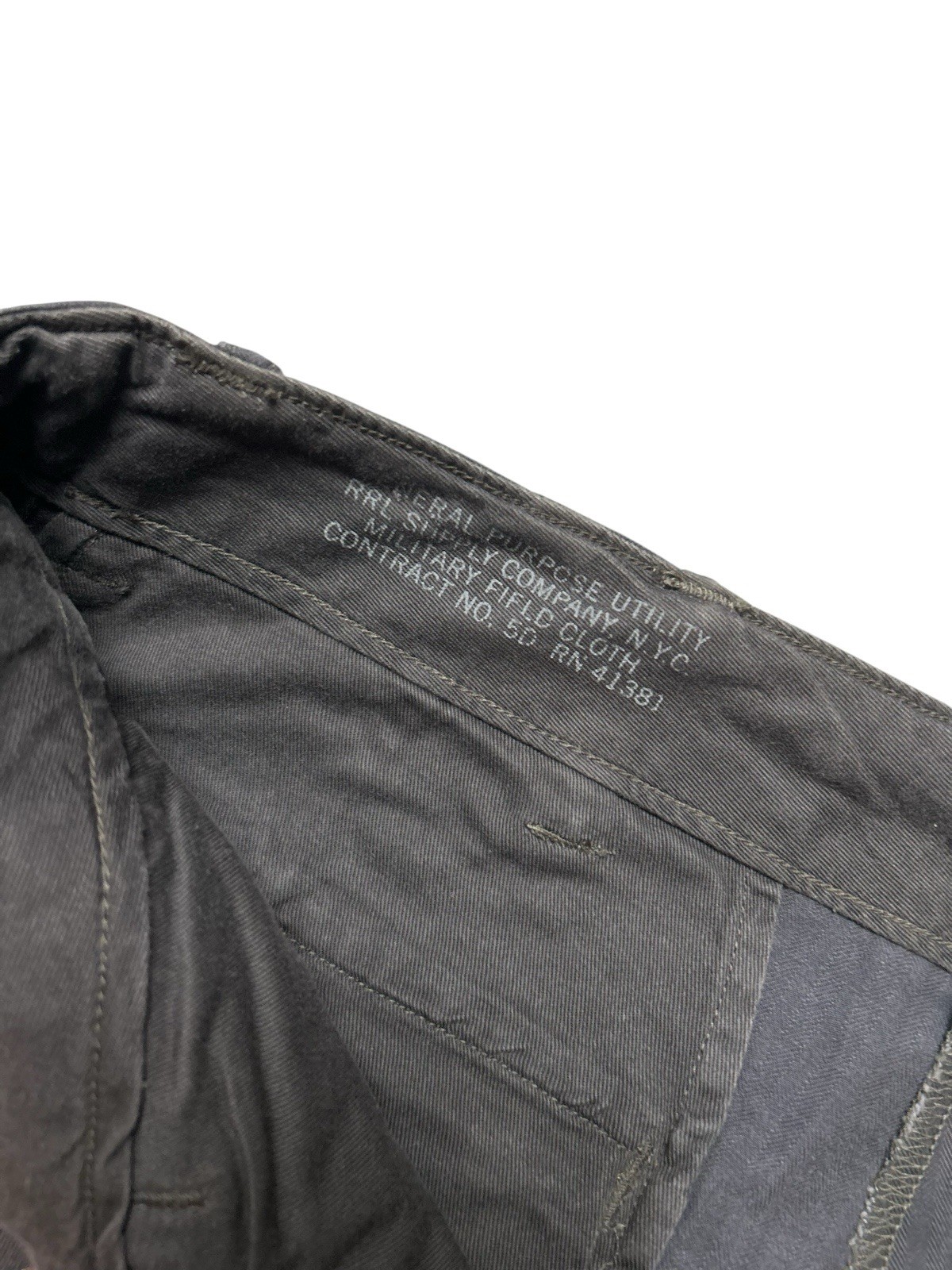 RRL Double RL Washed Black Herringbone Twill Field Trouser Size 34×34 Fit W37