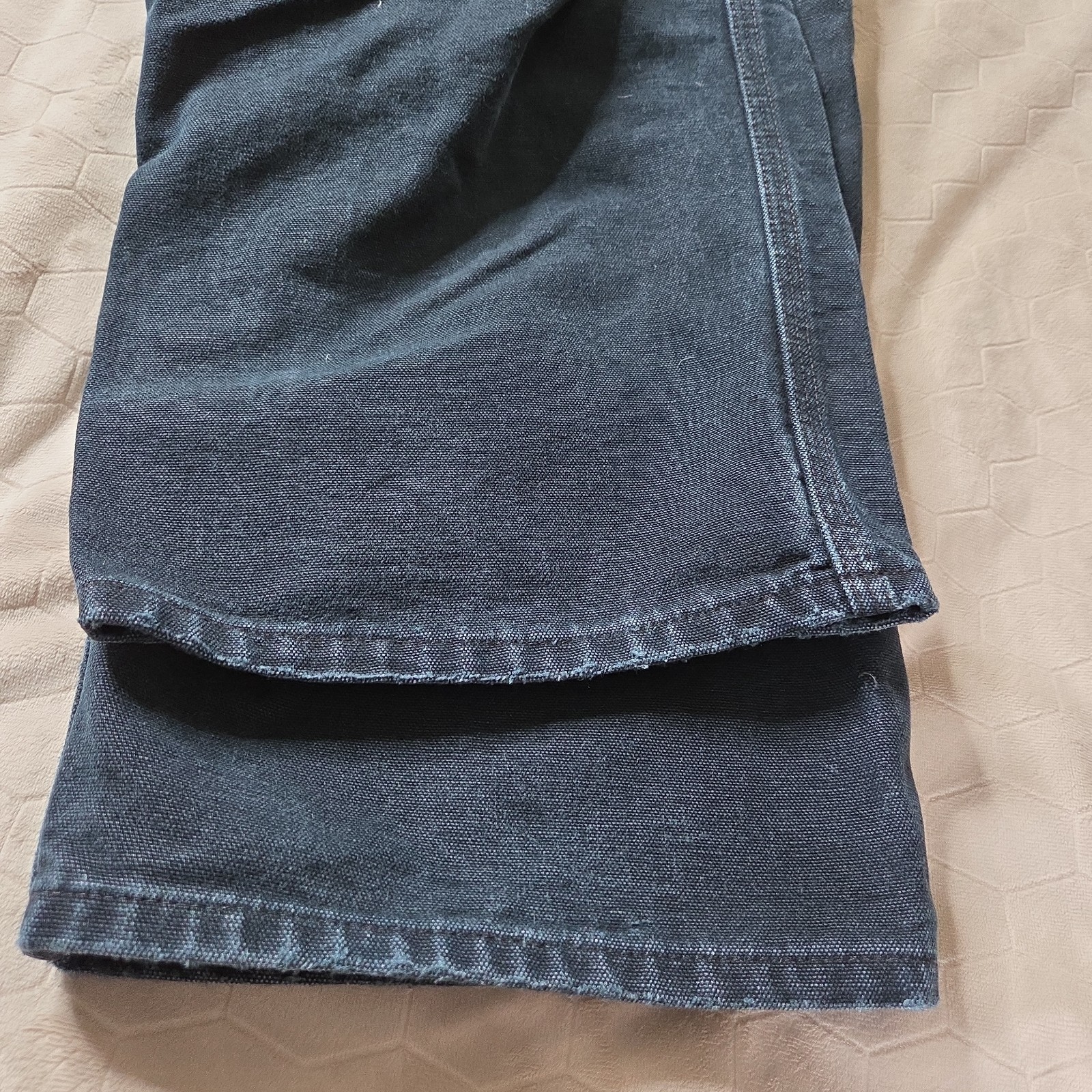 Carhartt B01 BLK Double Knee Black Vintage Canvas Pants, 38×30 Union Made In USA