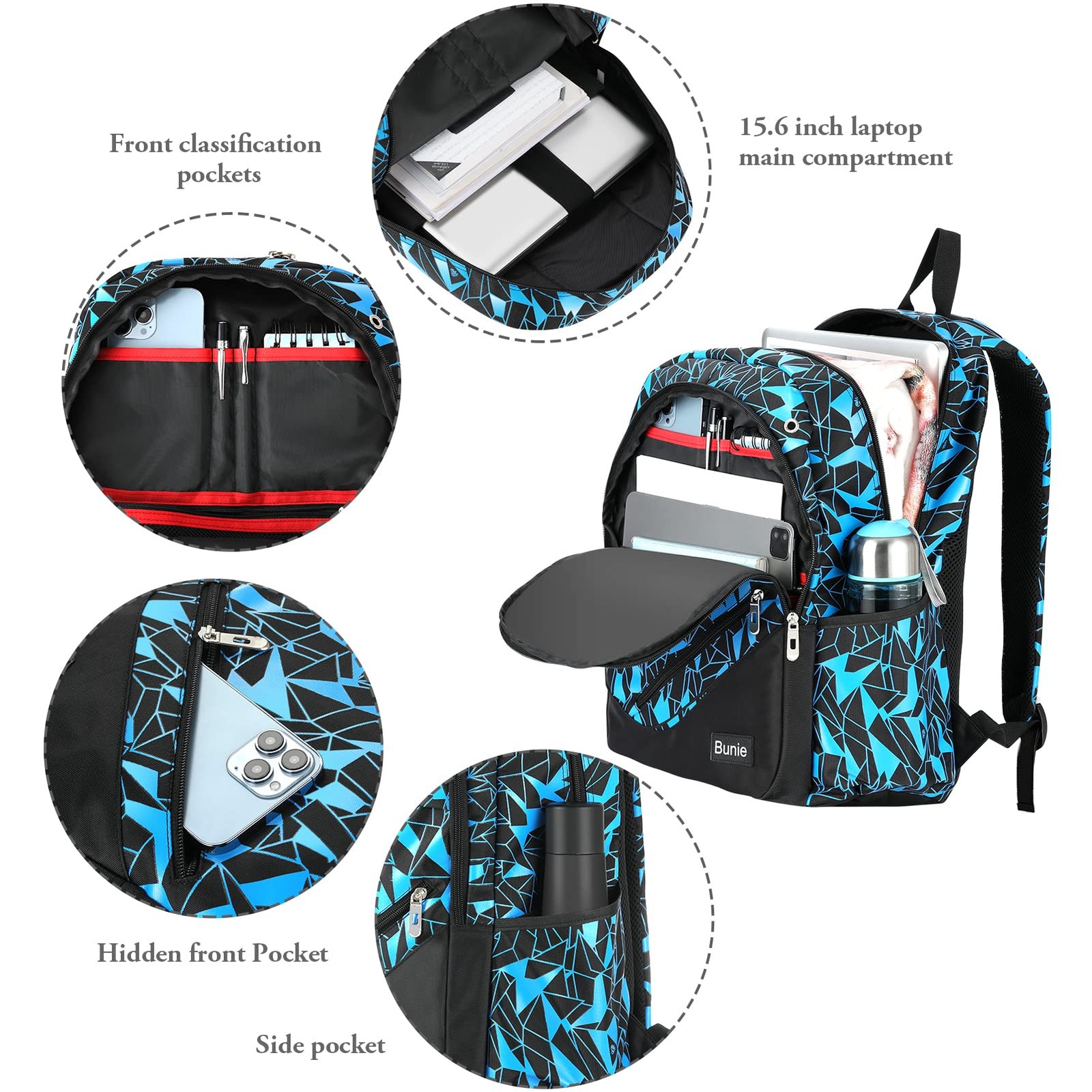 Large School Backpack for Boys Age 7-16 Elementary Middle High School