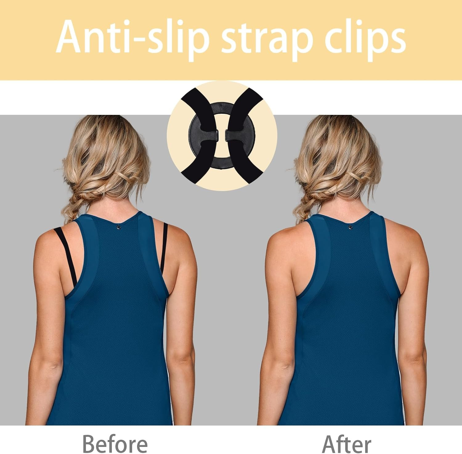 9PCS Adjustable Non Slip Bra Straps Clips for Back, Bra Accessory for Women Clea