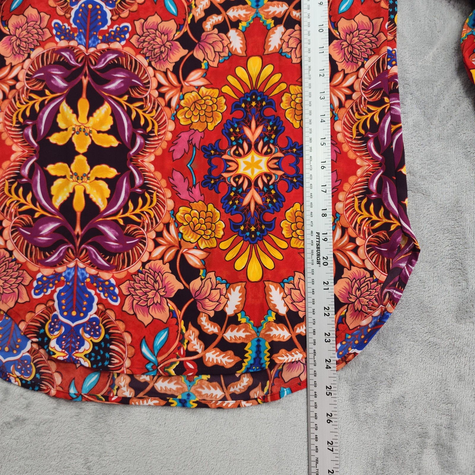 NEW LOFT Top Womens XSP PETITES Multicolor Floral Boat Neck Long Sleeve Blouse