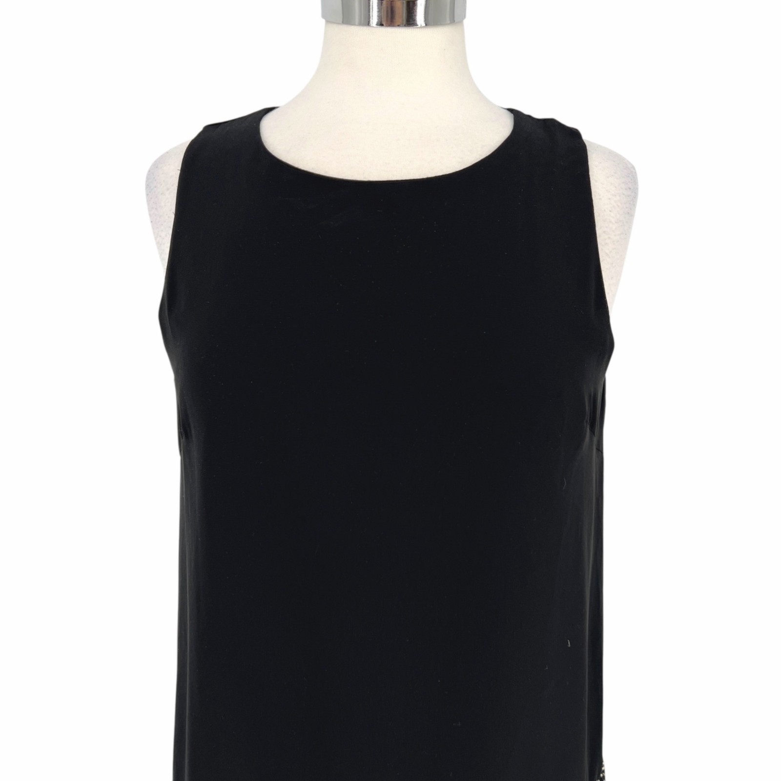 ASTR Black Beaded Sleeveless Shift Dress Party Cocktail Mini Length Size Medium