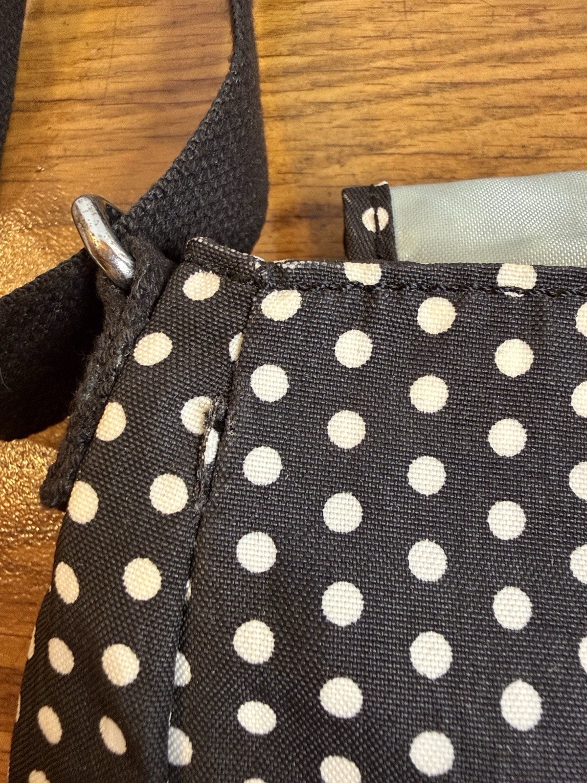 Kipling Sabian Mini Crossbody Bag – Black & White Polka Dot Nylon Shoulder Bag