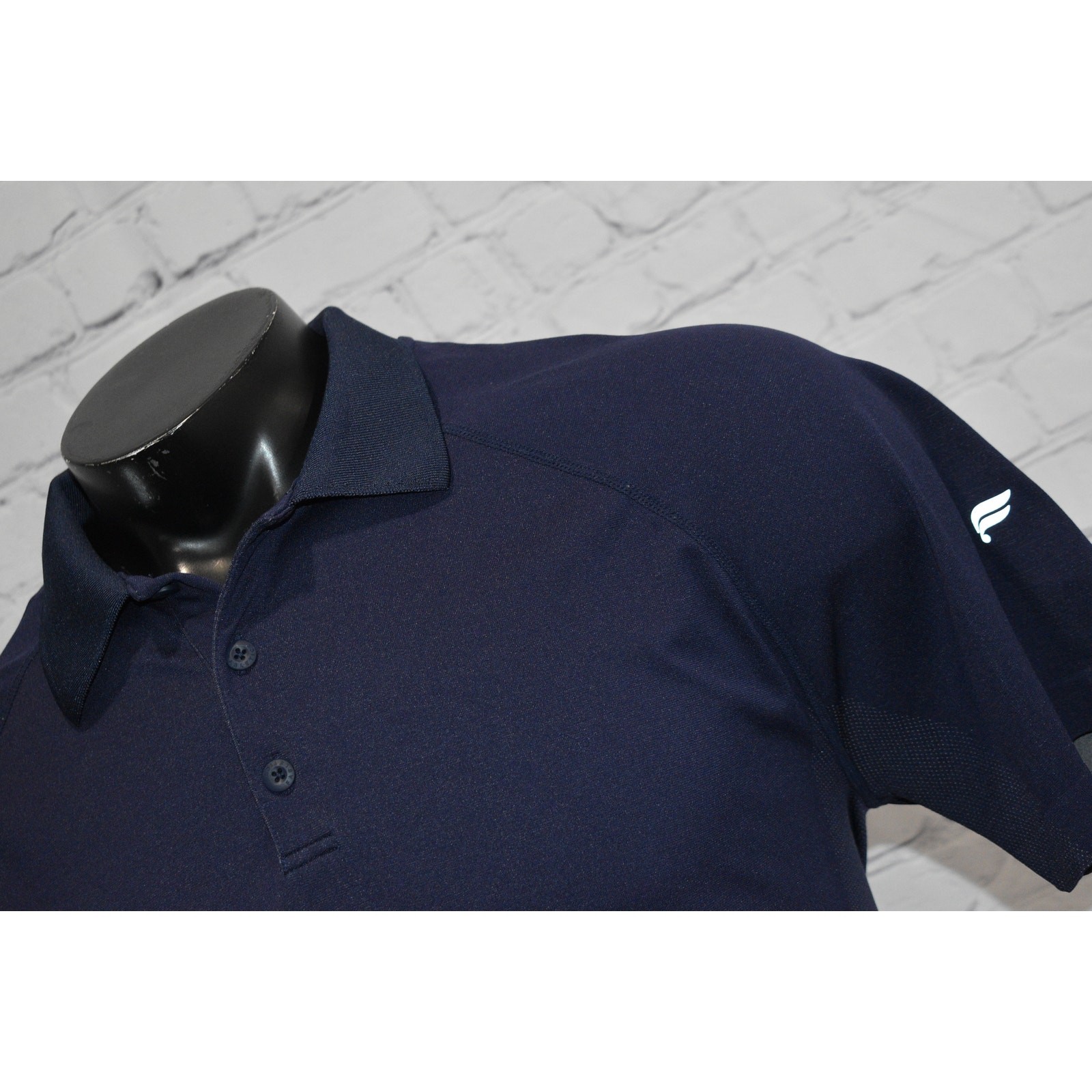 Fabletics Golf Polo Shirt Men Size Large Performance Nylon Polyester Blend Blue