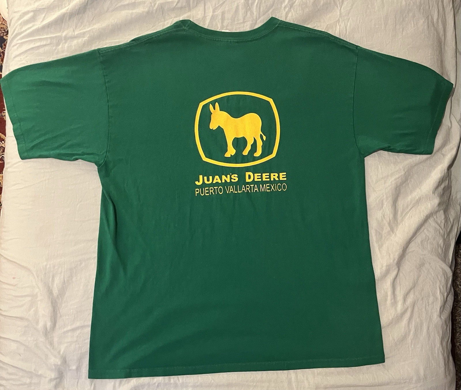 juans deere john deere green Mens Extra Large puerto Vallarta Double sided
