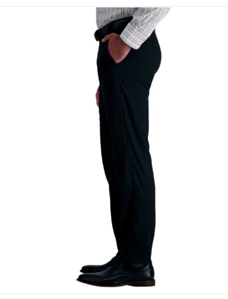 Haggar Men comfort performance Dress Pants, Straight fit black stretch NWT 40×30