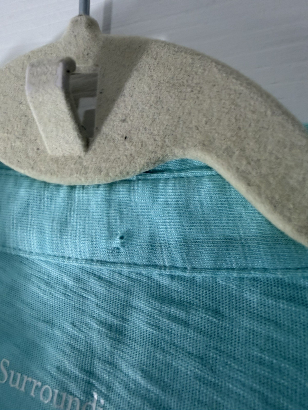 Soft Surroundings Danielle Aqua Blue Knit Asymmetric Button Tank Top Blouse Sz L