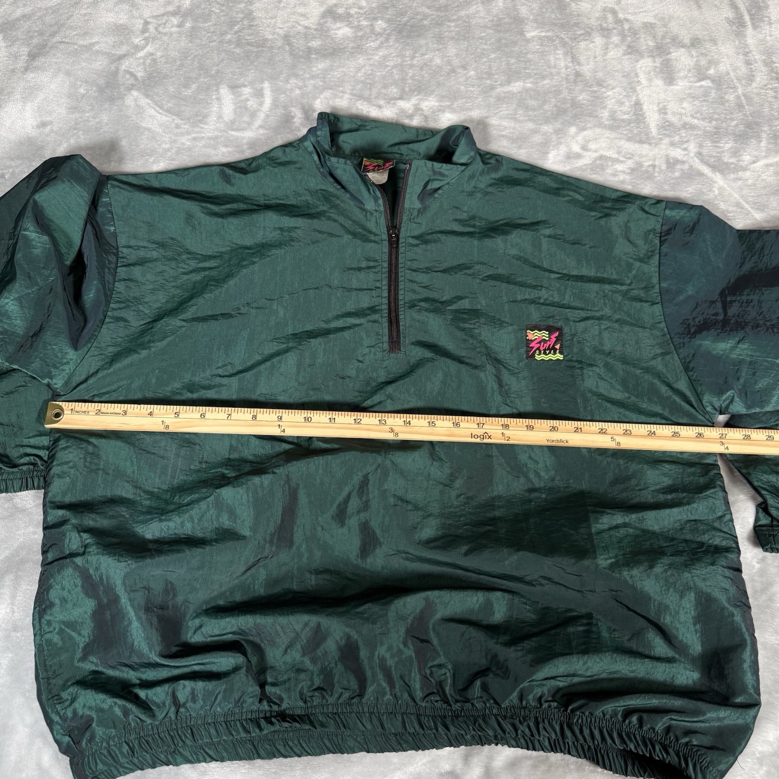 Vintage Surf Style Windbreaker Jacket Mens One Size (Fits XL) Green 90s