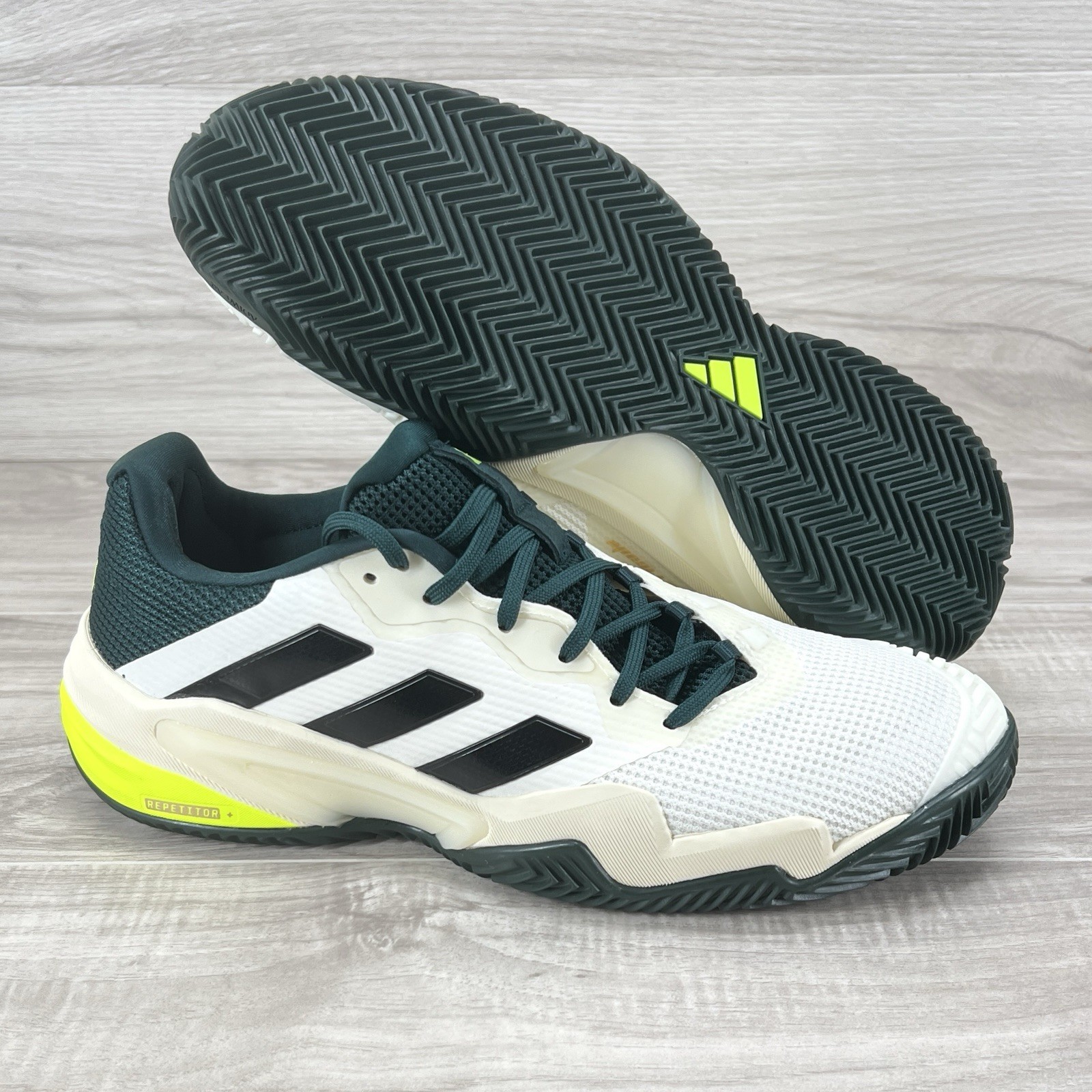 Adidas Barricade 13 Clay JH5144 White Black Ivy New Men’s Size 10.5