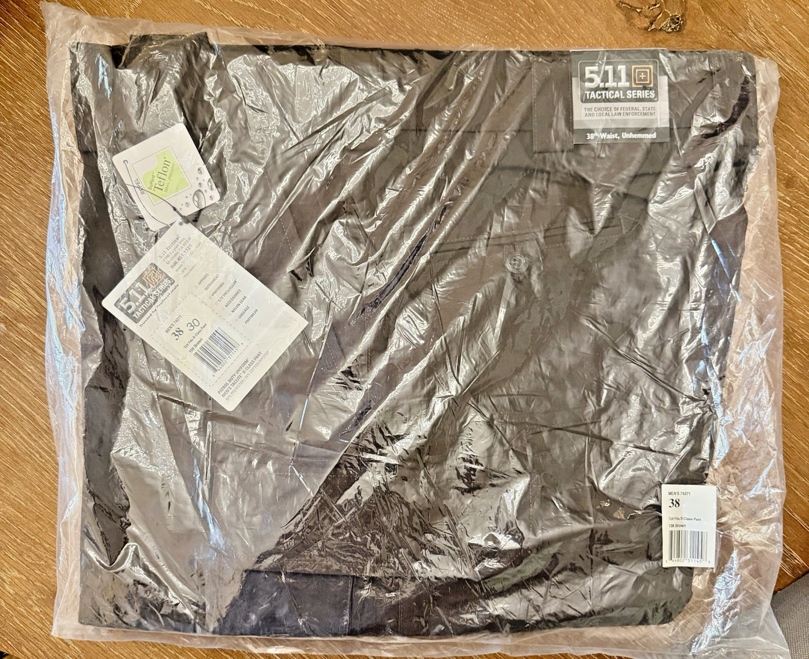 5.11 TACTICAL Taclite PDU Class B Cargo Pants Sz 38X30 Unhemmed Men 74371 Brown