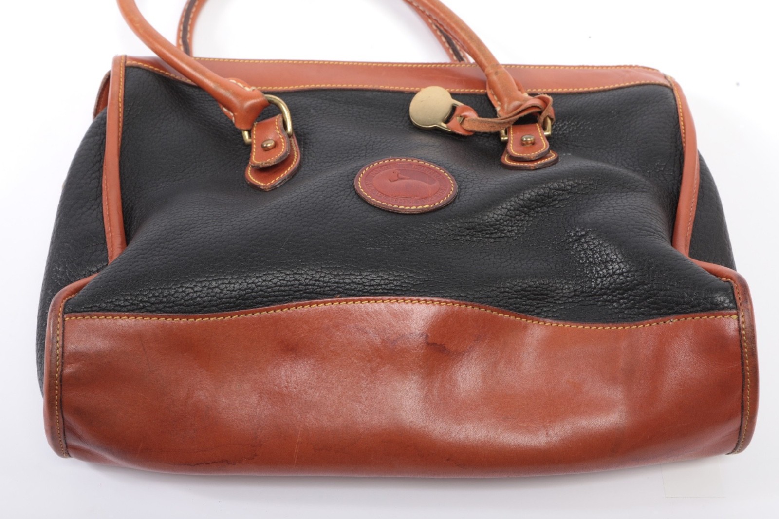 Dooney & Bourke Classic Satchel Handbag In Black Pebbled All Weather Leather