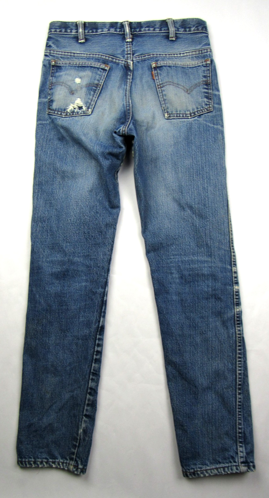 Vtg 1960s Levis Big E Orange Tab 606 Super Slim Denim Jeans 30 x 29 Talon Zip