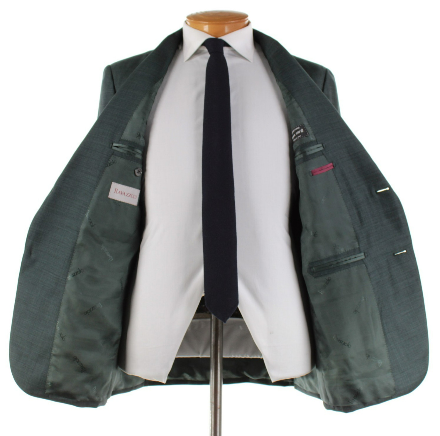 Ravazzolo NWT Super 130’s Wool Two Piece Suit Size 54R (44R US) In Green