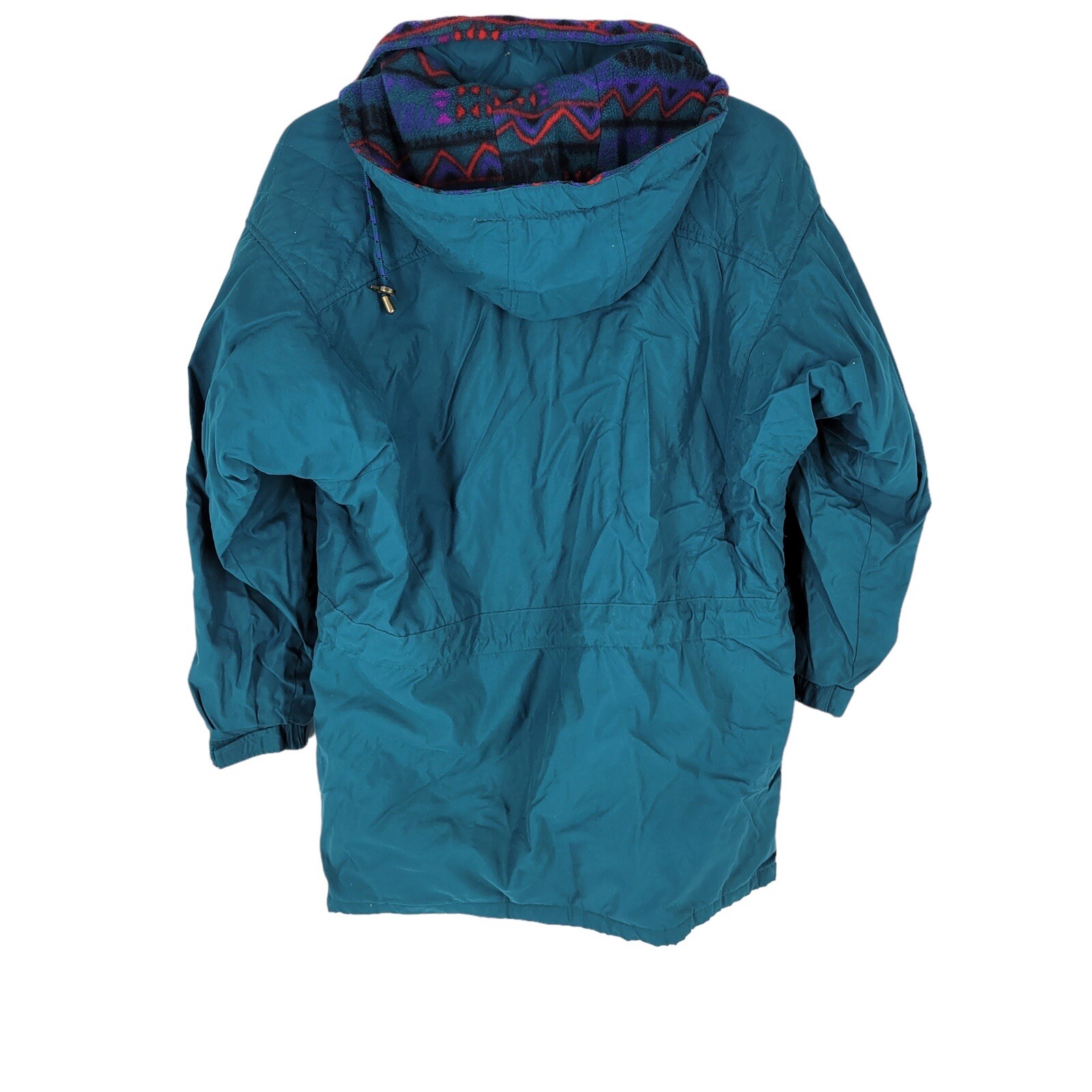 Vintage Columbia Blue Nylon Zip Snap Up Hooded Jacket Medium gorpcore