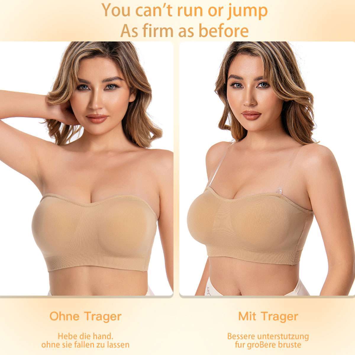Women Padded Tube Top Bra Seamless Bandeau Strapless Bralette Stretch Intimates