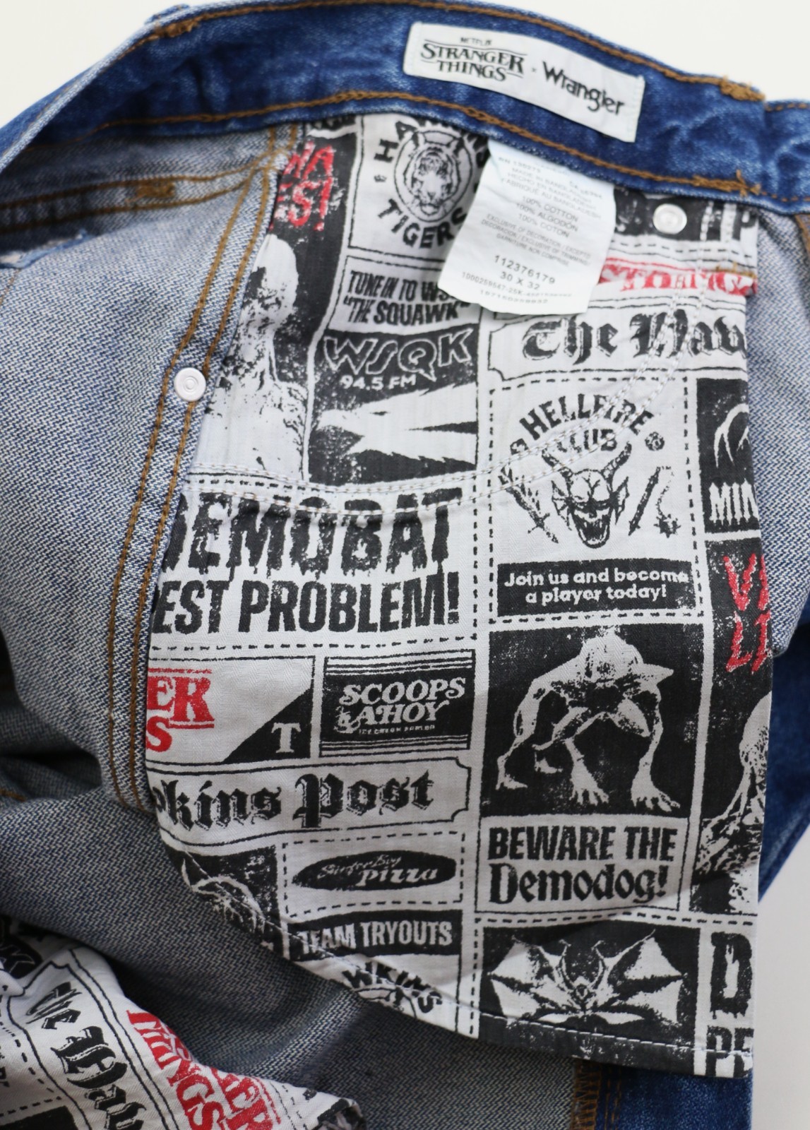 Wrangler x Stranger Things 13MWZ Cowboy Cut Jeans Dark Indigo 14.25 oz. Denim