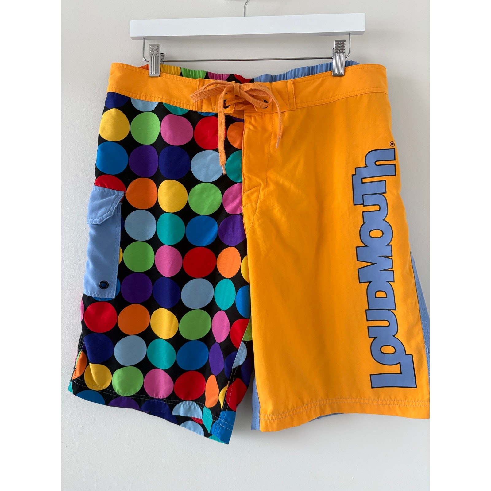 Loudmouth Vibrant Polka Dot Board Shorts Sz 36 Dopamine Maximalist Rare Archival