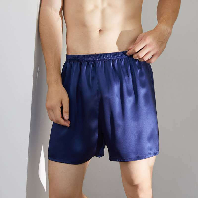Men’s 19MM 100% Silk Boxer Shorts Silk Nightwear Sleepwear Pajamas