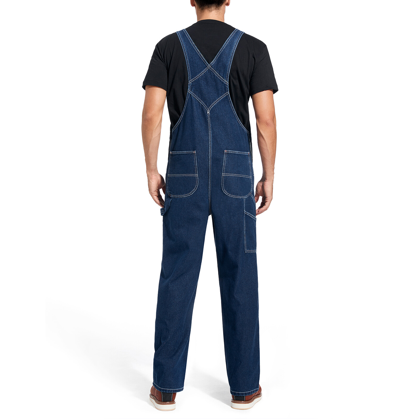 HISEA Men’s Bib Overalls Regular Fit Denim Dungarees Decorator Flex Workwear Zip