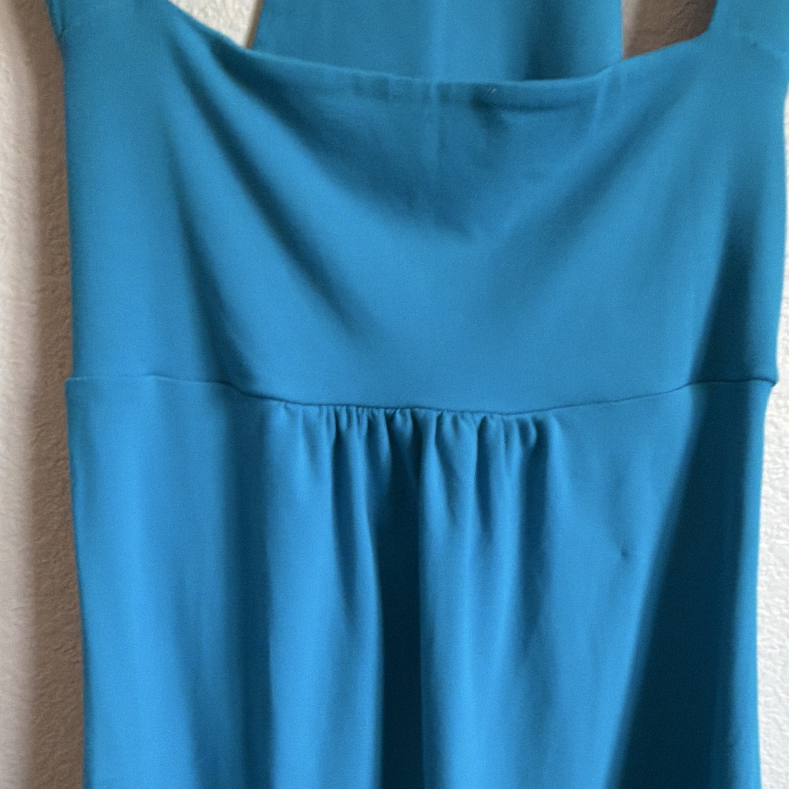 Susana Monaco Blue Solid Square Neck Sleeveless A-Line Knee Dress Size S