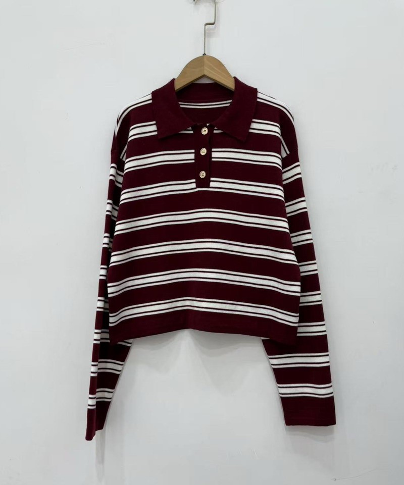 Sandro Stripes Knitted sweater Upper garment Sweater Coat Women’s