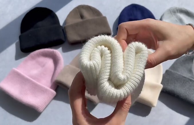 Premium Cashmere Wool Soft Beanie Hats Winter Spring Autumn Essentials