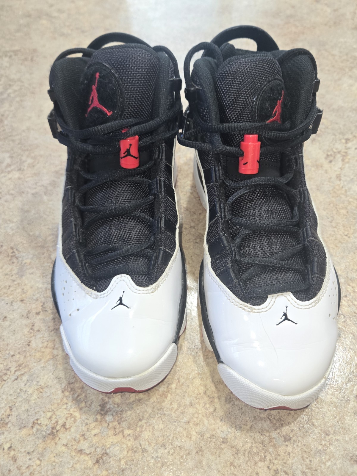 Jordan 6 Rings He Got Game Youth Sz 4.5Y Black White Gym Red Sneakers Very Good