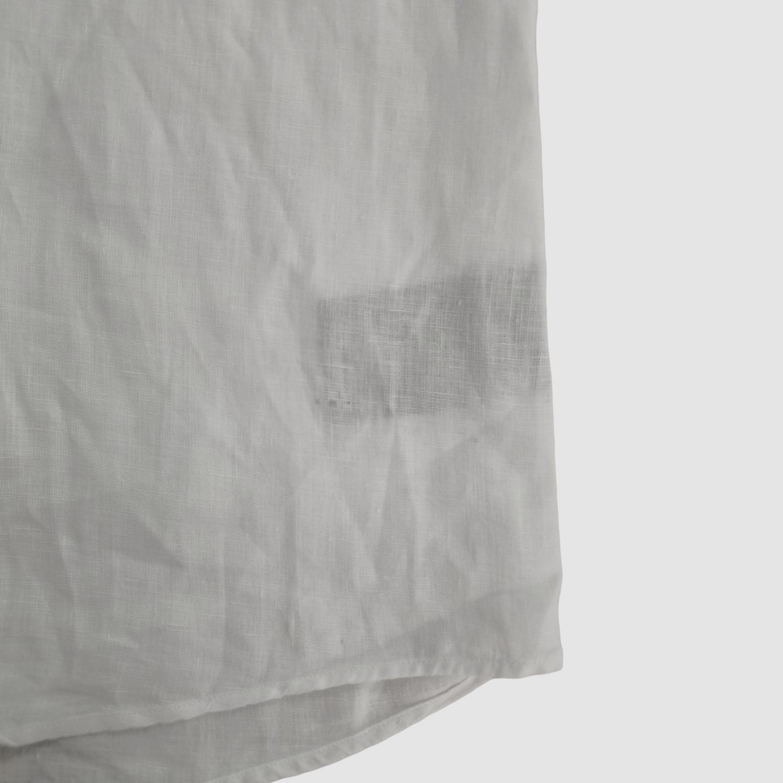 Ermenegildo Zegna Mens White Linen Long-Sleeves Button-up Shirt Size L
