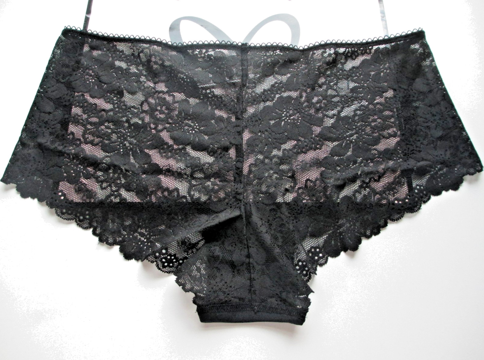 VICTORIA’S SECRET PINK No Show Cheeky Panty VS Black S M L XL Lace Back NWT
