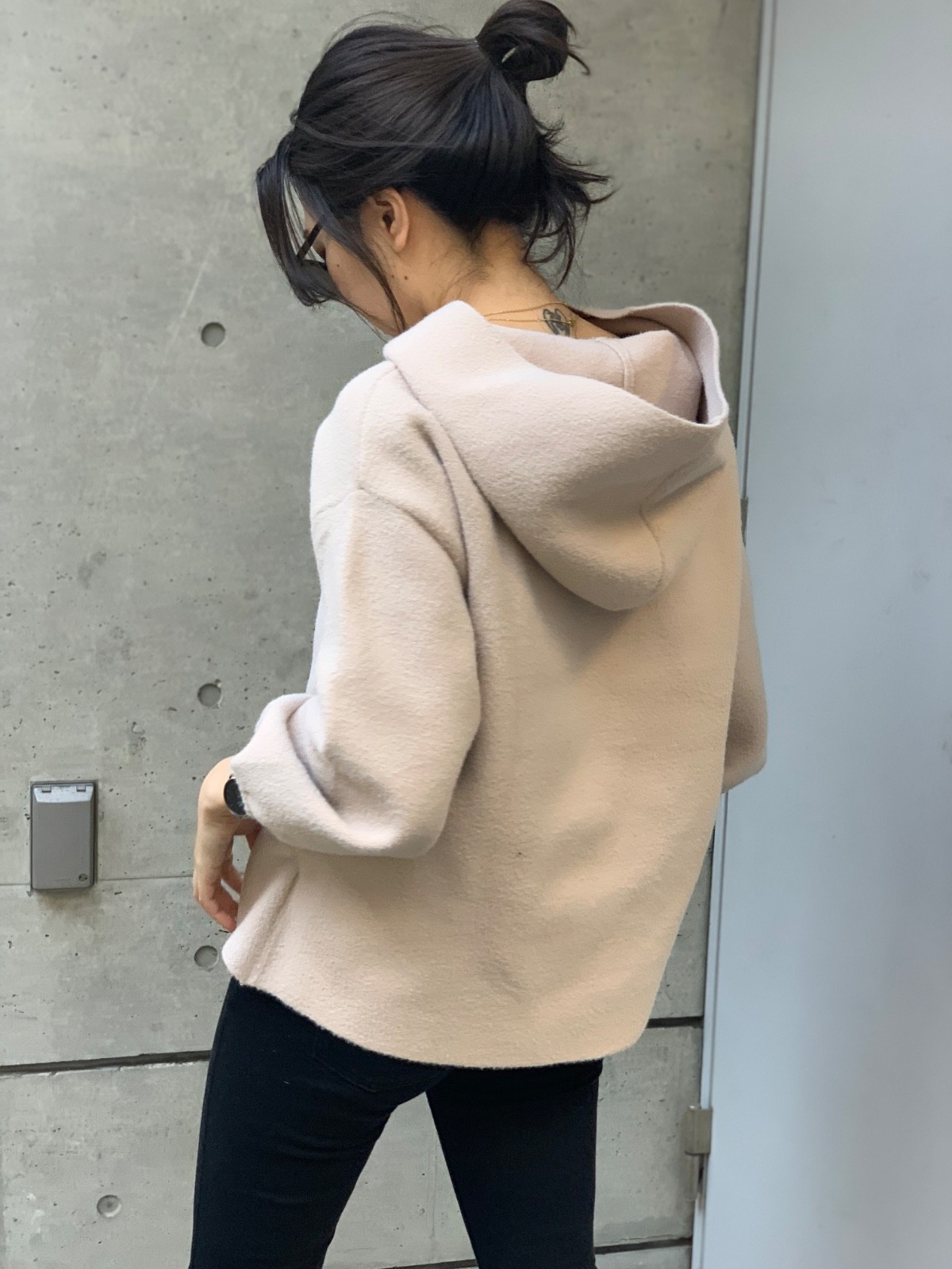 luffy Oversized Pullover Top Mock Neck Women One Size Black Ivory