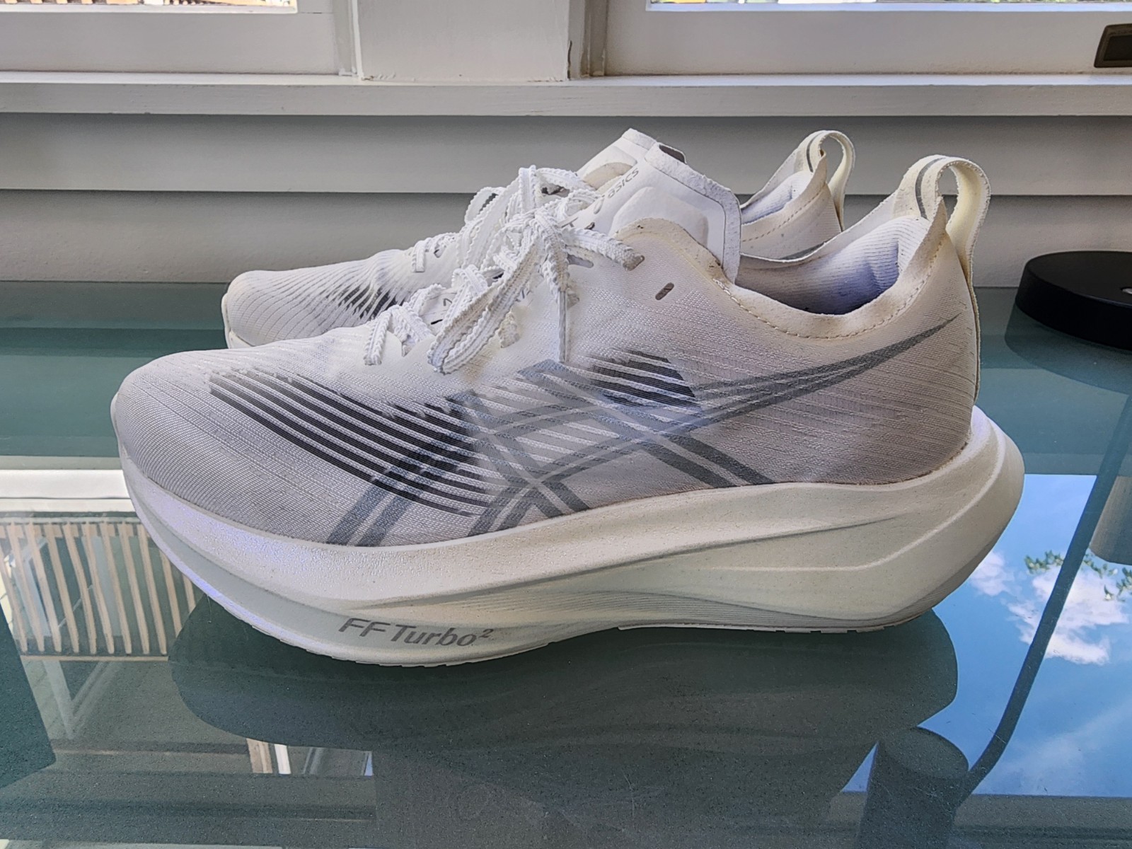 Asics Megablast Mens Size 8 White Gray Athletic Running Walking Shoes