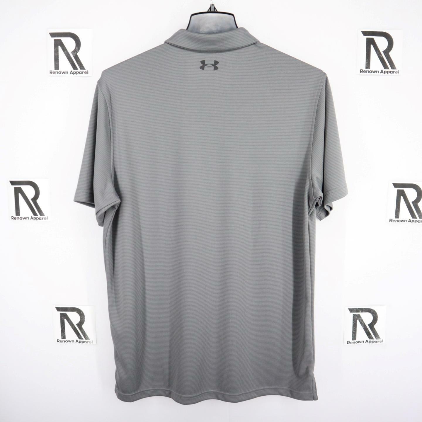 NWT Under Armour Golf Loose Fit Athletic Tech Polo Shirt Mens Gray Short Sleeve