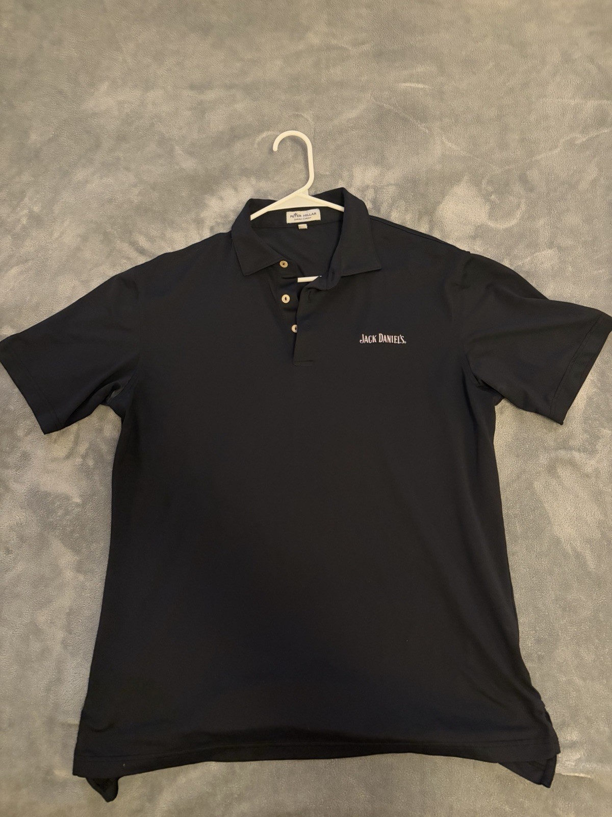 Peter Millar Jack Daniel’s Golf Polo Shirt Black Men’s Medium Summer Comfort