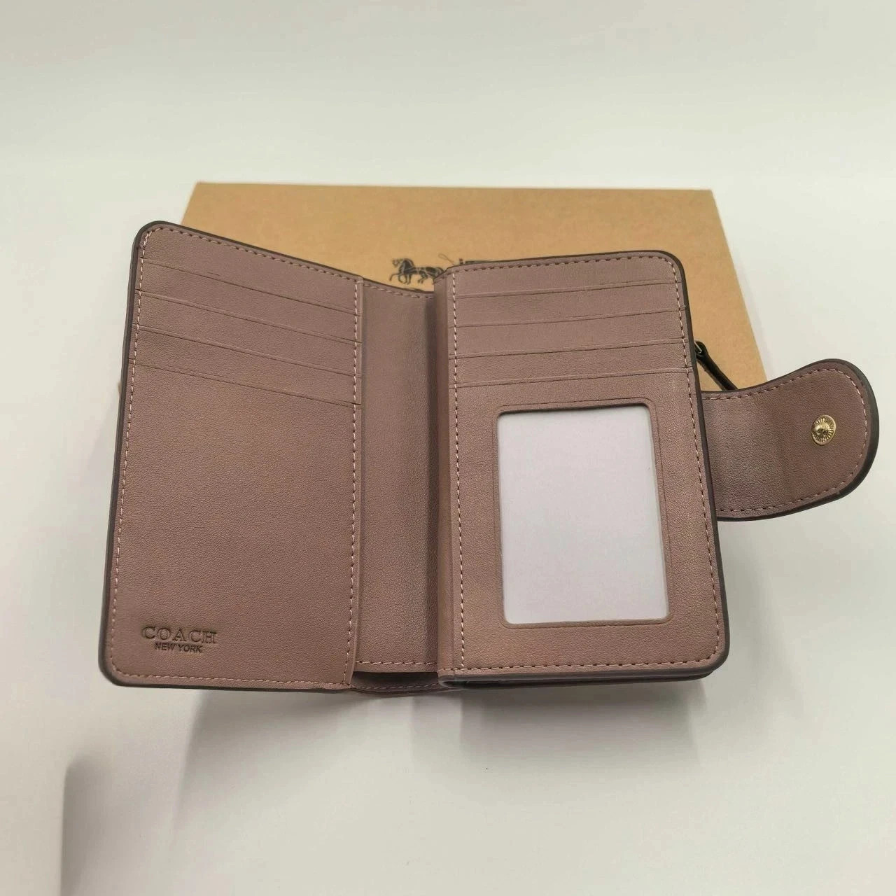 Brand New Coach Medium Corner Zip Wallet Signature Jacquard w Floral Embroidery