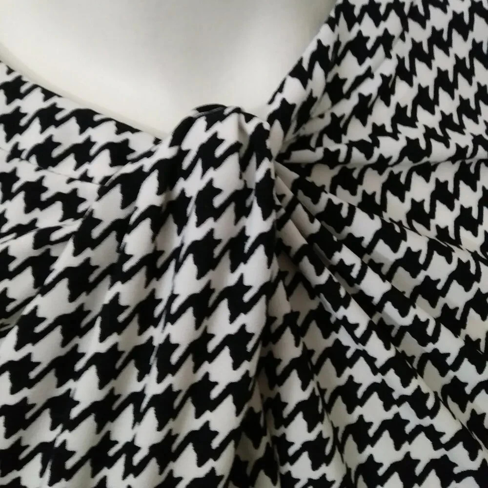Lauren Ralph Lauren Houndstooth Print Long Sleeve Blouse PM