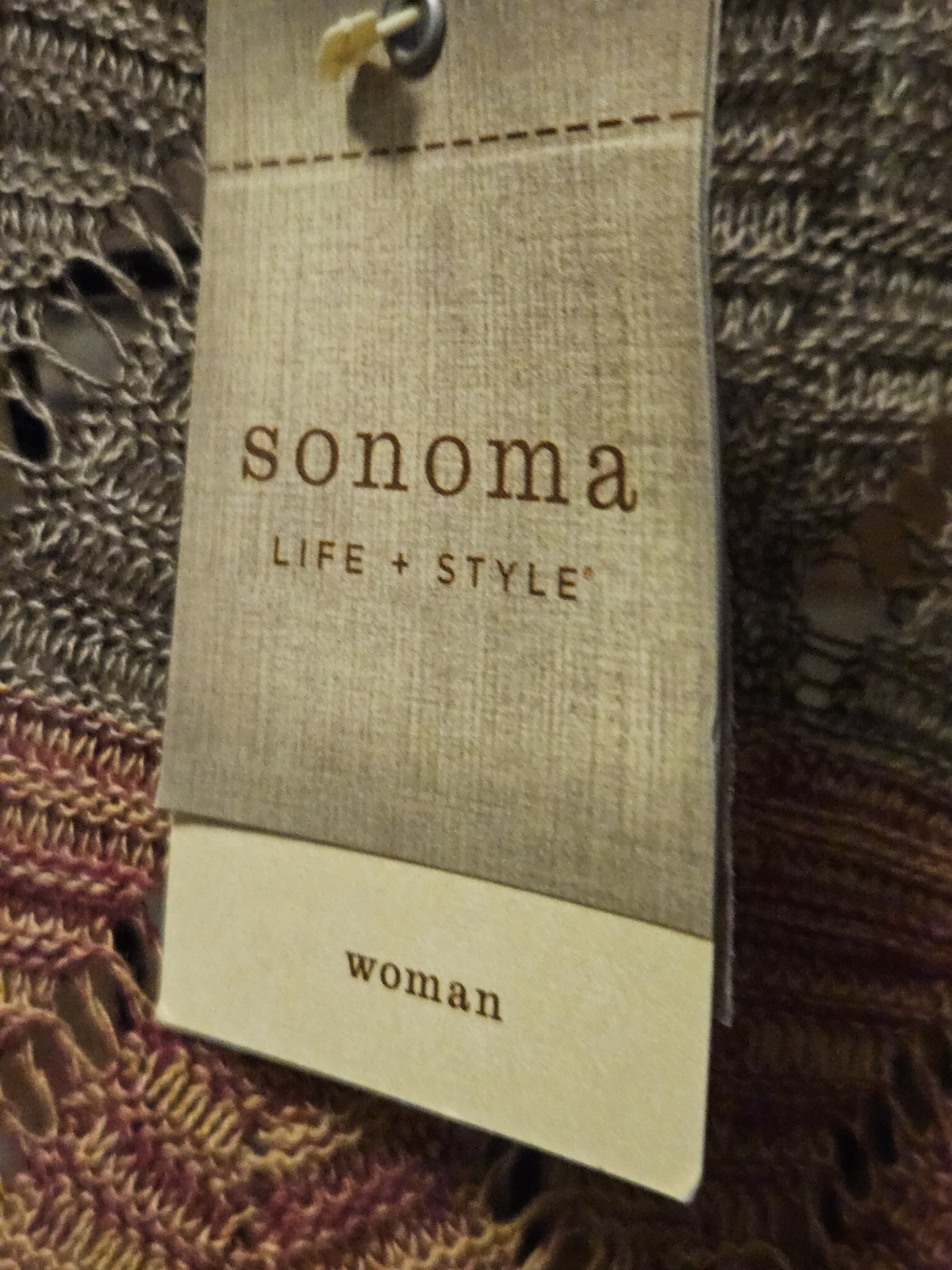 Sonoma Life & Style Cotton Waterfall Shades Of Green Tan & Red Cotton…