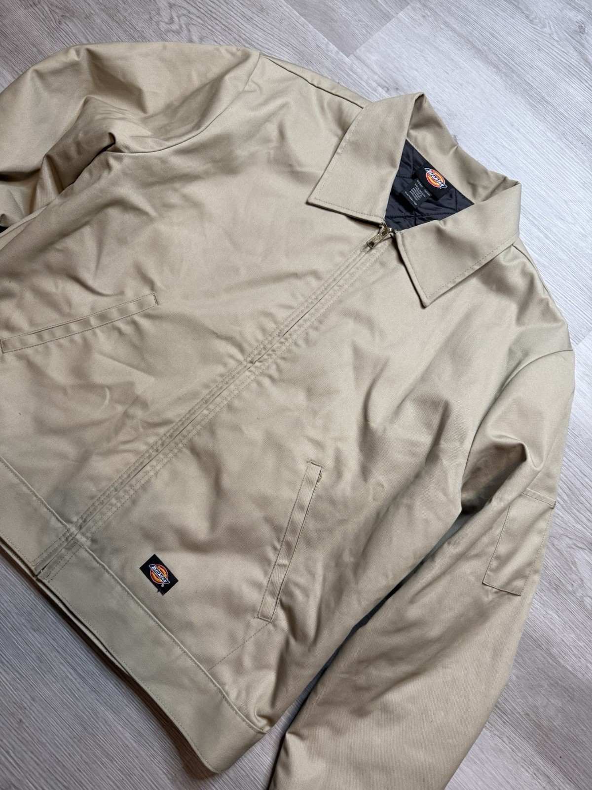 Iconic DICKIES Tan Insulated Eisenhower Front Zip Jacket Size XL
