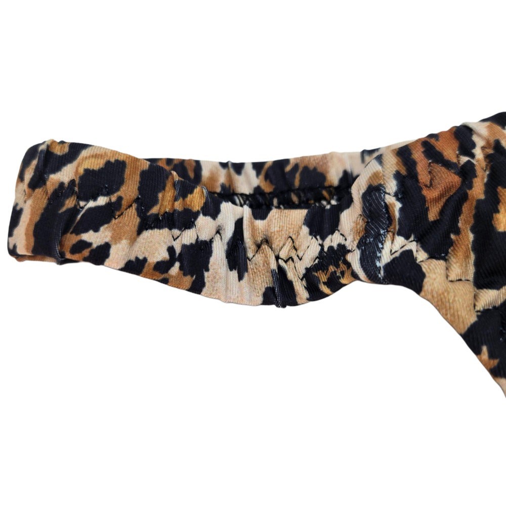 Leopard Print Tucking Gaff Thong for Trans Women, Crossdresser Compression Panty