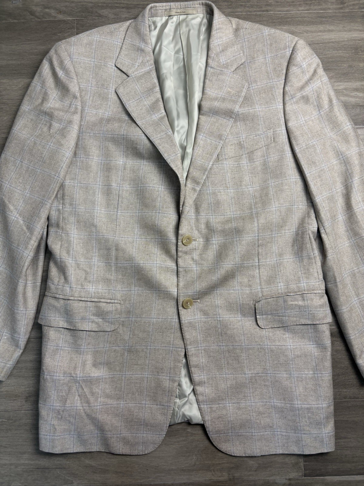 Ermenegildo Zegna Silk Cashmere Blazer Men Us 42 R Tan Travel SOFT Italy