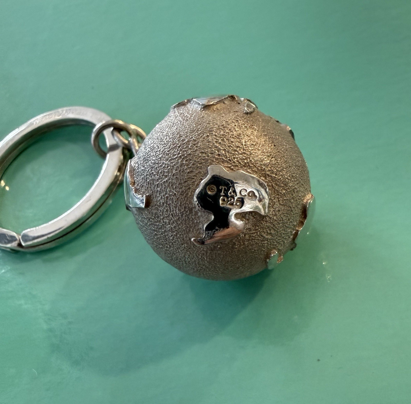 Tiffany & Co. Sterling Silver Globe Keychain