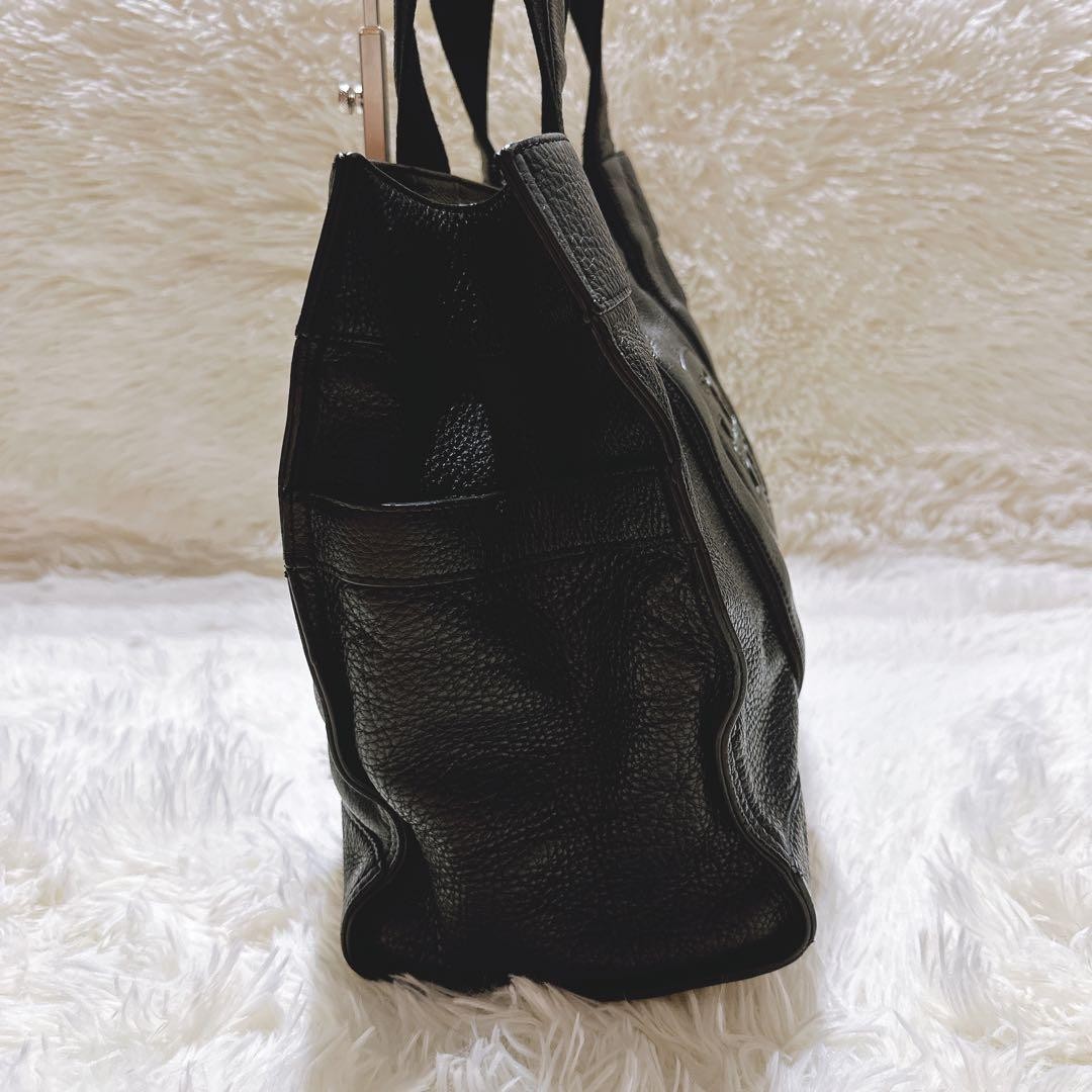 Tory Burch Tote Bag Ella All Leather Black A4 Compatible