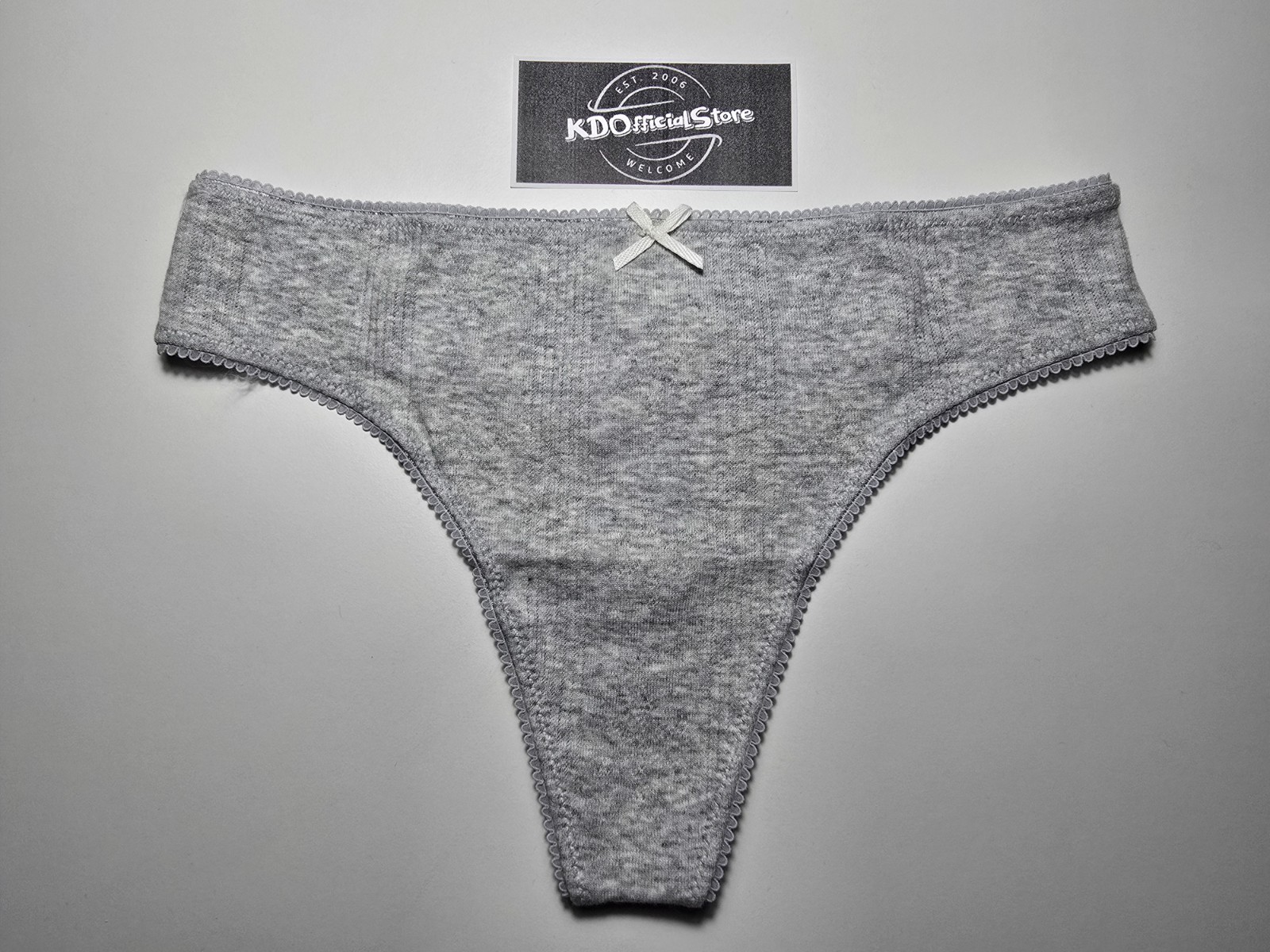 XS American Eagle AERIE Superchill Pointelle Thong Panties Underwear MedHtr Gray