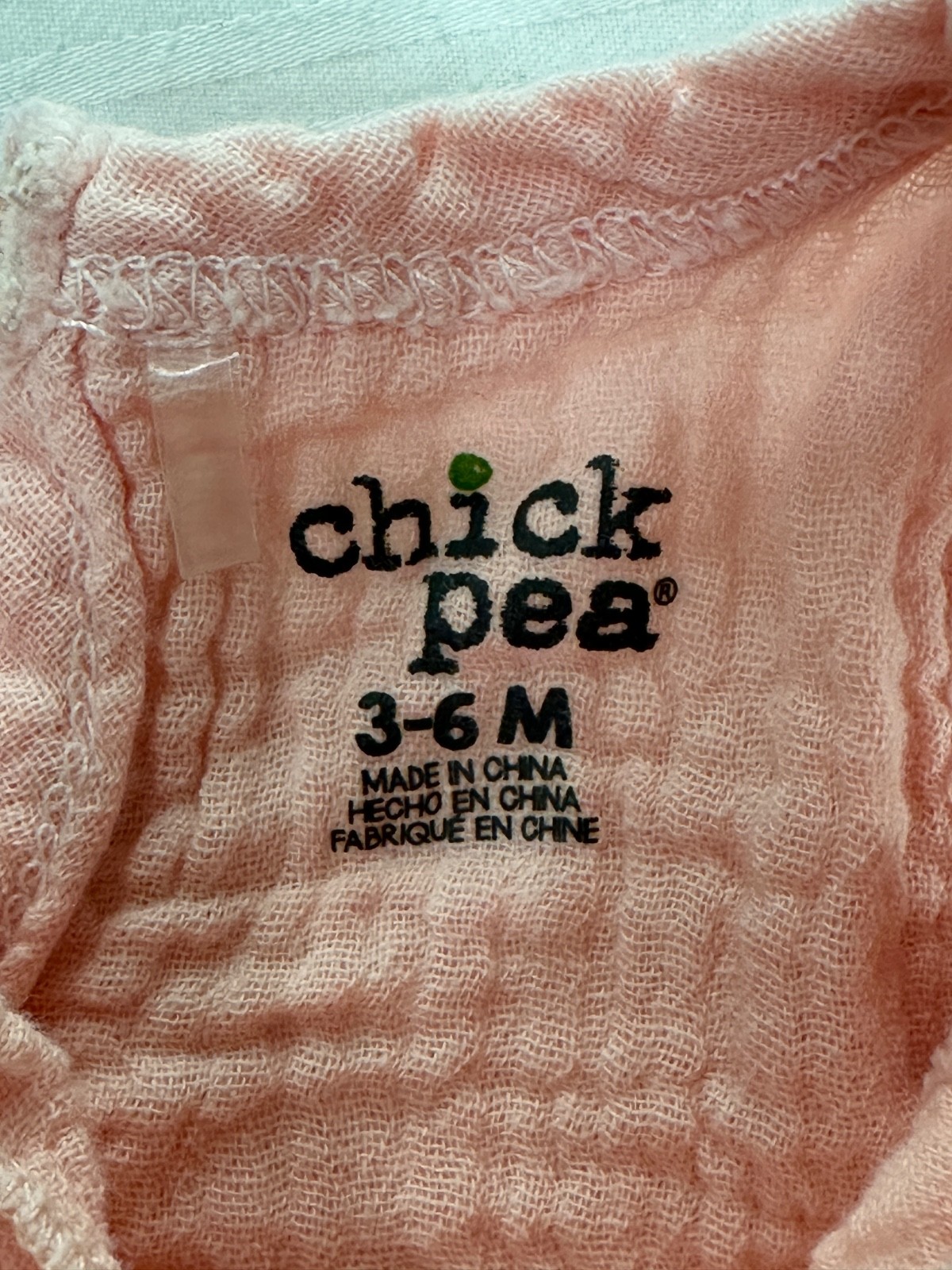 Chick Pea Baby Girl Pink Muslin Romper Ruffle Sleeve 100% Cotton 3-6M Summer