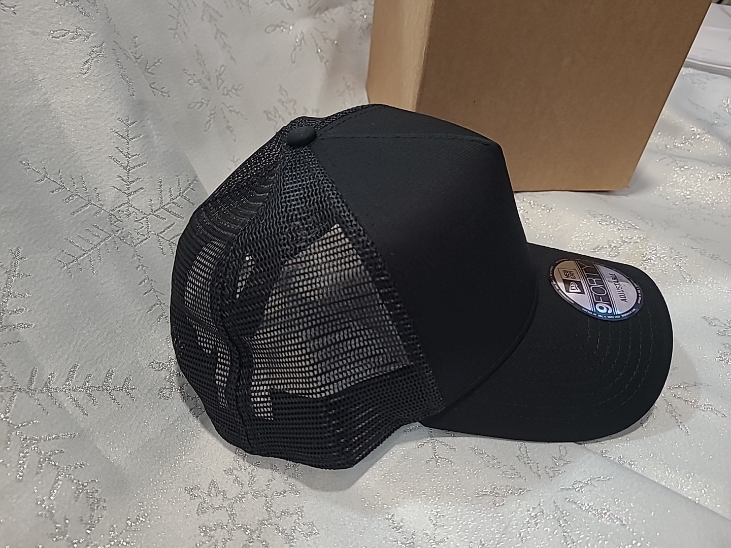 1X – New Era 9FORTY Snapback Trucker Cap Blank { BLACK } 9Forty New Era