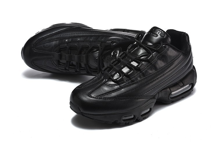 Pure Black Mens Nike Air Max 95 Daily Comfort Shoes🧶