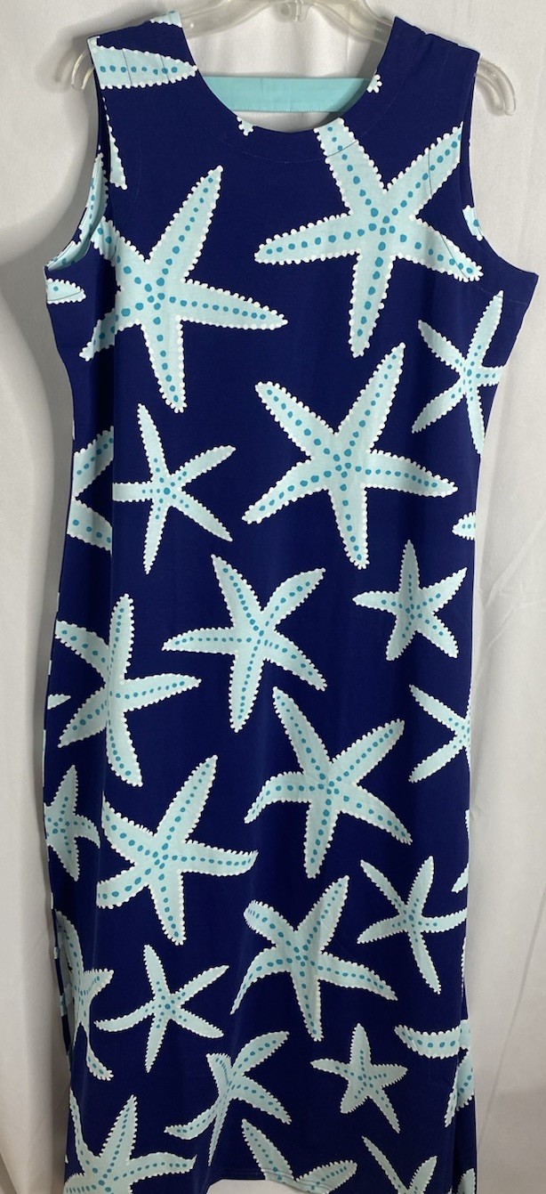 Ana Clare Emilee Dress Sz XL Starfish Print Maxi NEW