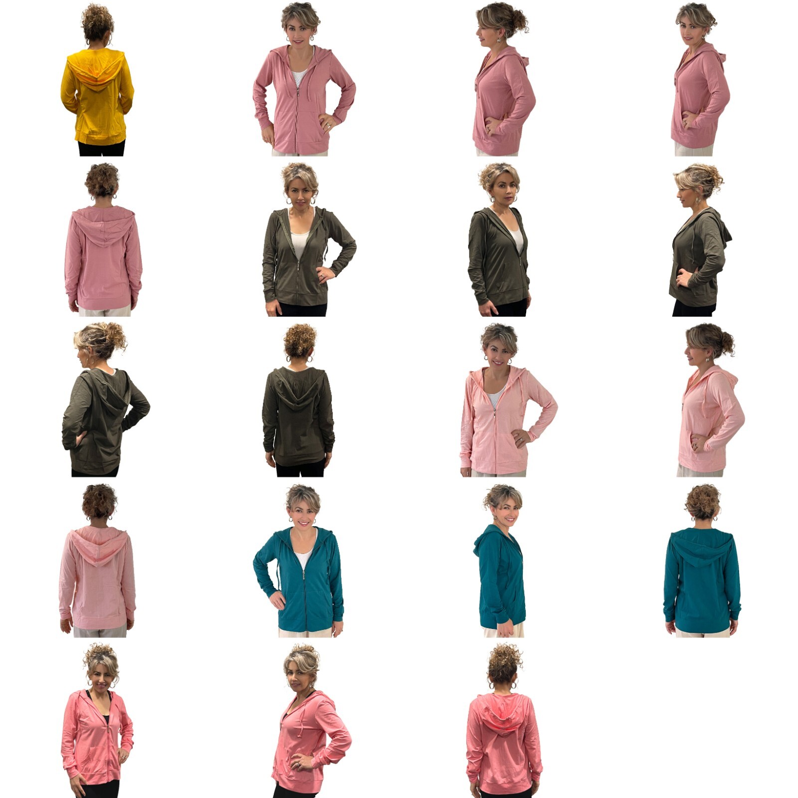 Women’s Active Casual Thin Cotton Zip Up Hoodie Jacket